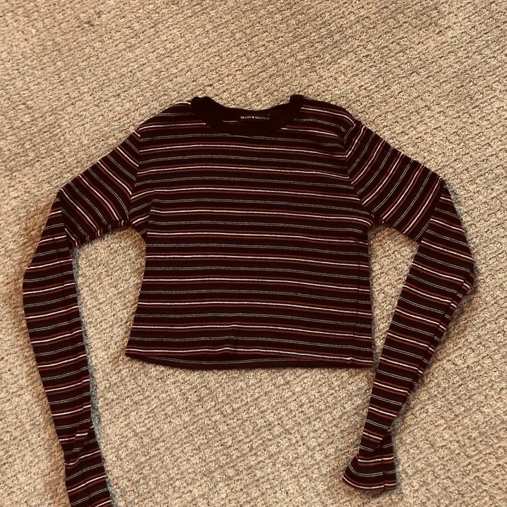 Brandy Melville Stripped Cropped Long-sleeve